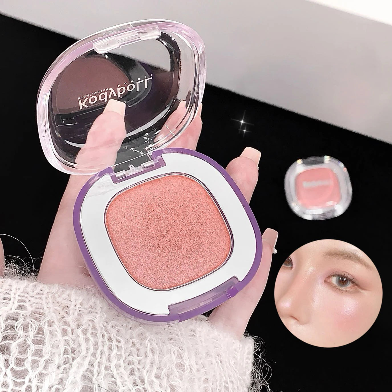 Diamond Highlighter Cream Facial Brightening Shimmer Long-Lasting Contouring Natural Blush Rouge Cream for Face and Eyes Makeup