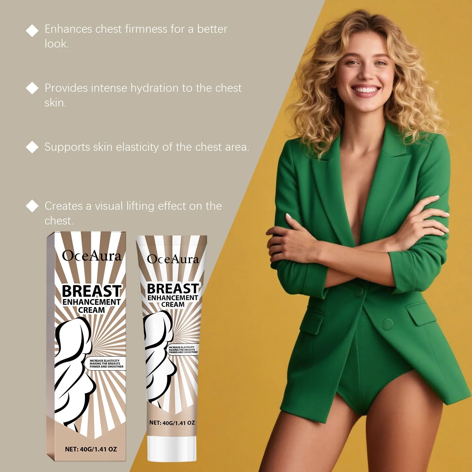 Breast Moisturizing Cream Body Moisturizer Lift Firm Breast Massage Chest Rapidly Smooth Skin Care Product Hydrating Gentle 40g