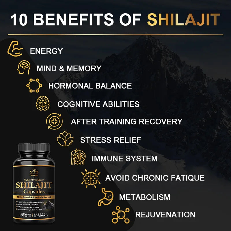 Himalaya Shilajit Capsule Original High in Trace Minerals& Fulvic Acid for Energy,Muscle Strength&Immunity, Endurance for Adult - BlissFully