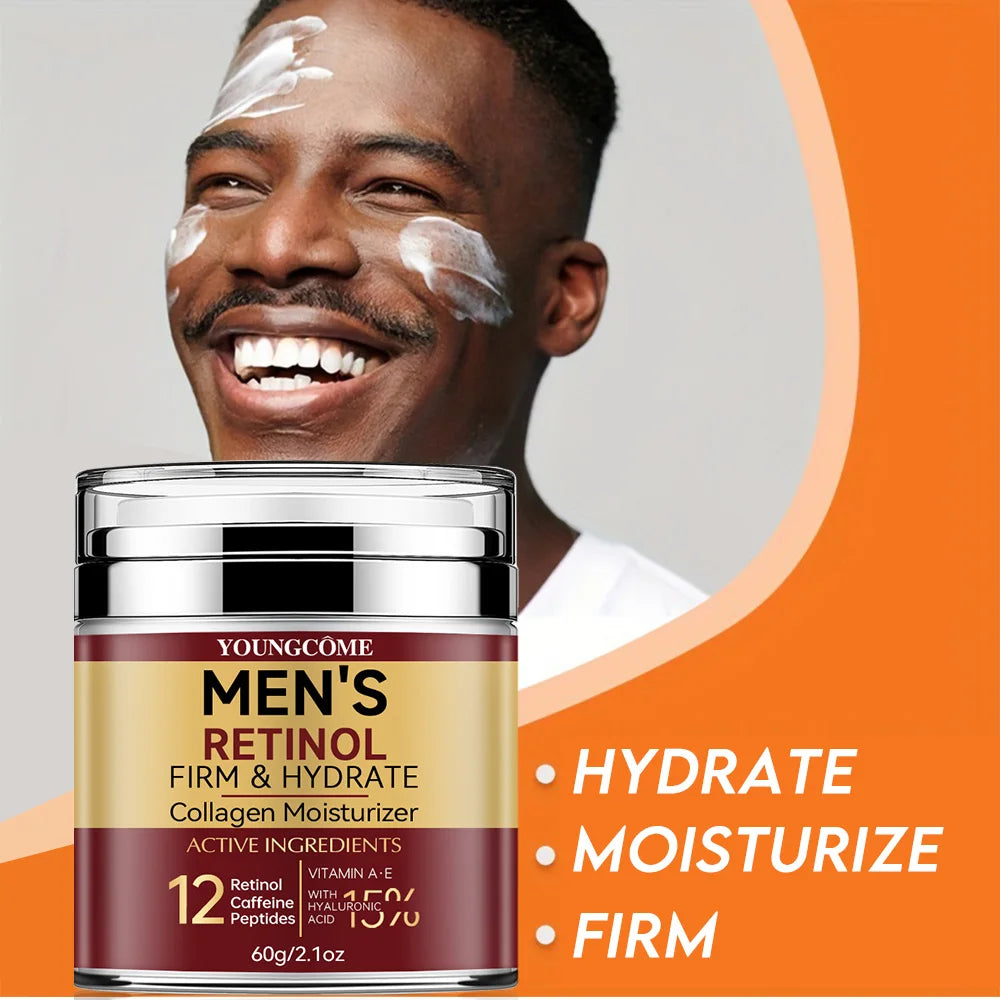Men's Retinol Firming Face Cream Skincare Moisturizing Collagen Brightening Smooth Wrinkles Facial Face Men Skin Care Treatment - BlissFully