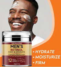 Men's Retinol Firming Face Cream Skincare Moisturizing Collagen Brightening Smooth Wrinkles Facial Face Men Skin Care Treatment - BlissFully