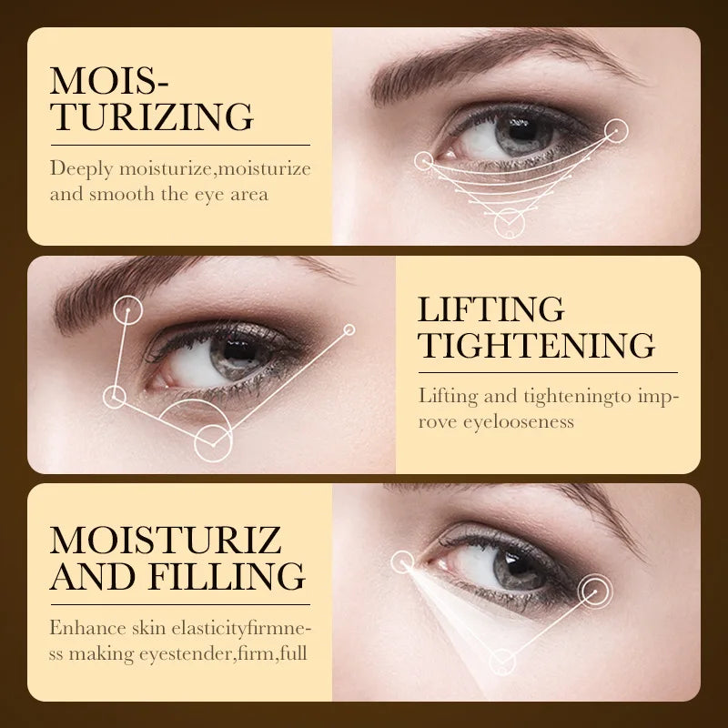 24k Gold Hyaluronic Acid Eye Cream Anti Dark Circles Eye Bags Firming Moisturizing Eyes Skin Care Prodcuts - BlissFully