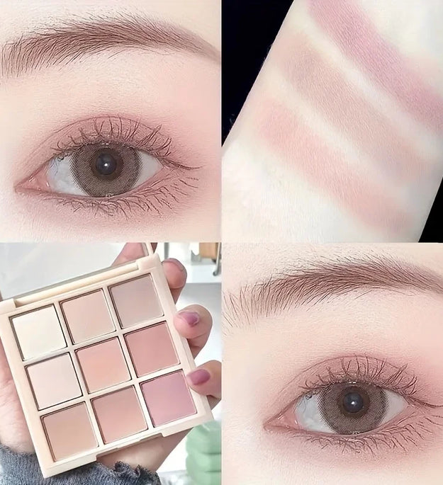 Multifunctional Eyeshadow Palette 9 Colors Various Shades Long Lasting Moisturizing Eye Shadow Palettes for Women Makeup Kit