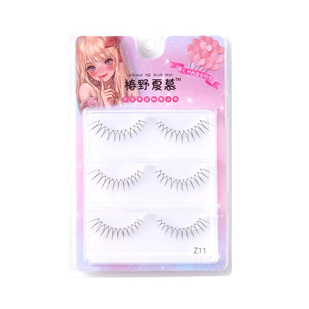 Individual Noglue Fake Eyelashes Artificial Magnetic Idol Lashes Girl Group Eye Nature Lash Extension Cosplay Cosmetics Anime