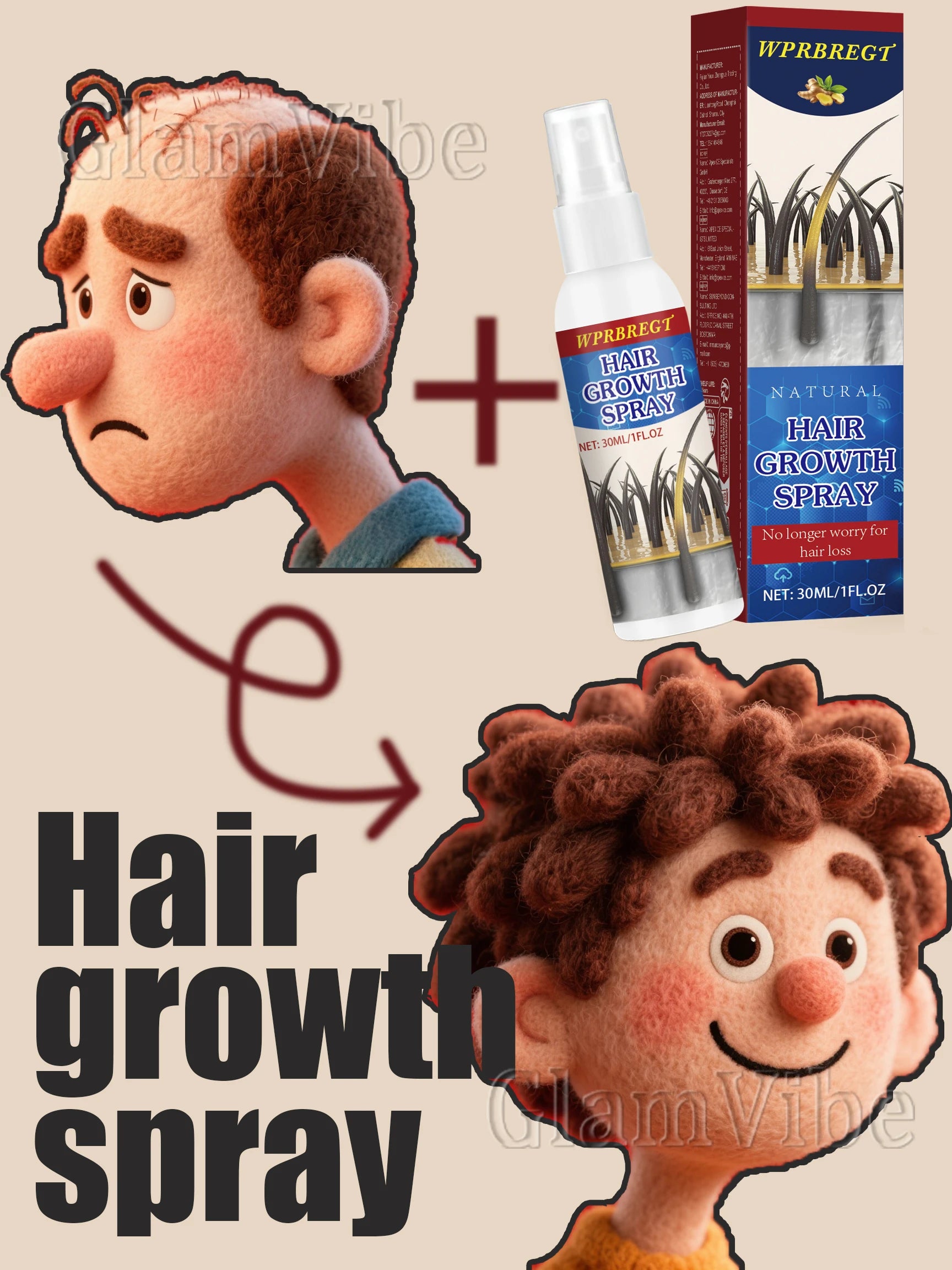 Promote hair root growth, hair growth spray