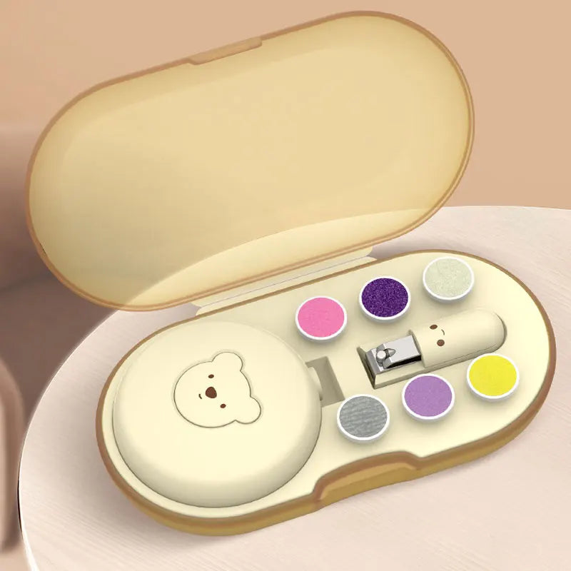 Bear Electric Nail Grinder for Babies And Kids Home Use Polishing Set Nail Clippers Kit for Children