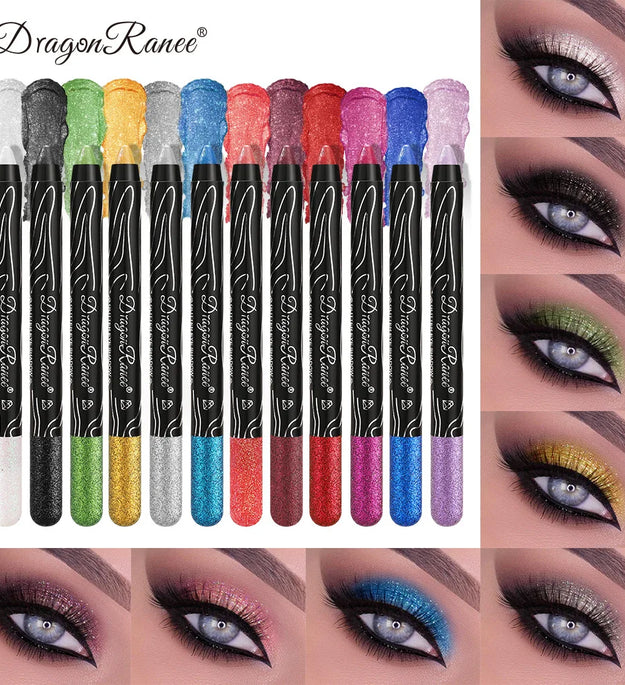 1Pc Metallic Purple Eyeshadow Pencil Glitter Silkworm Liner Pen Highlighter Long Lasting Gold Blue Cream Eye Shadow Stick Makeup