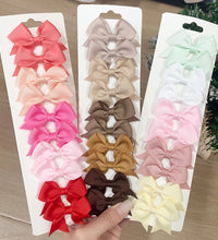 10Pcs/Set New Cute Solid Ribbon Bowknot Hair Clips for Baby Girls Handmade Bows Hairpin Barrettes Headwear Kids Hair Accessories - BlissFully