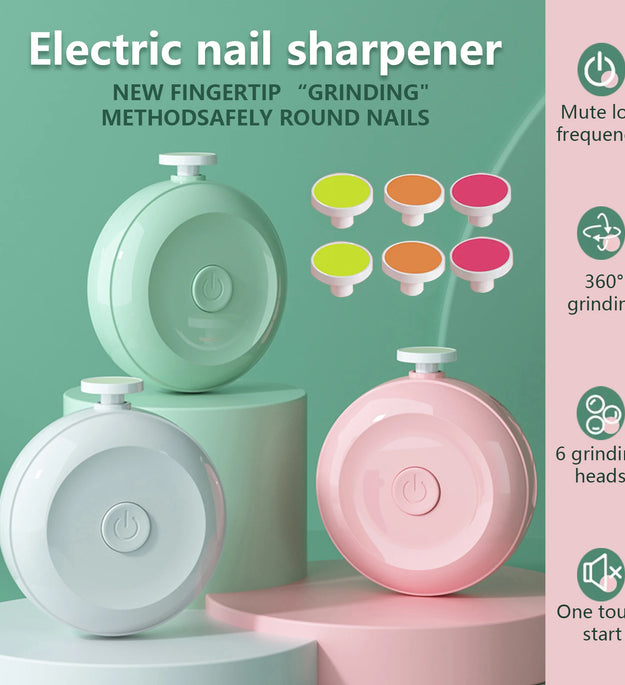 Baby Nail Trimmer Electric Baby Nail Clippers Safe Baby Nail File Kit with 3/6 Replacement Pads Trim Polish Grooming Kit