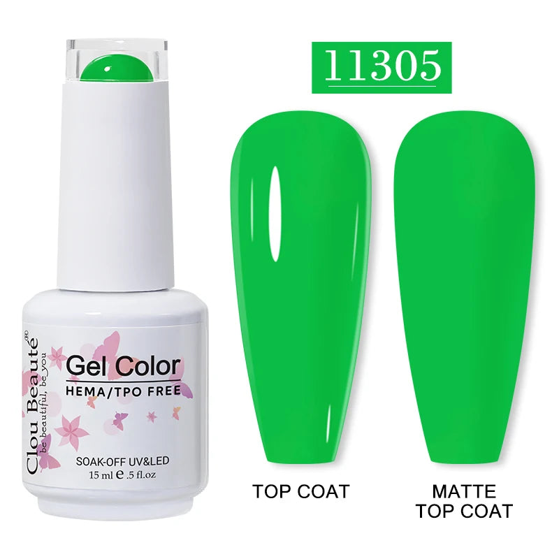 Clou Beaute 15ml HEMA TPO FREE Gel Nail Polish Vernis Semi Permanent UV Nail Art Varnish Lakiery Hybrydowe Manicure Gel Polish