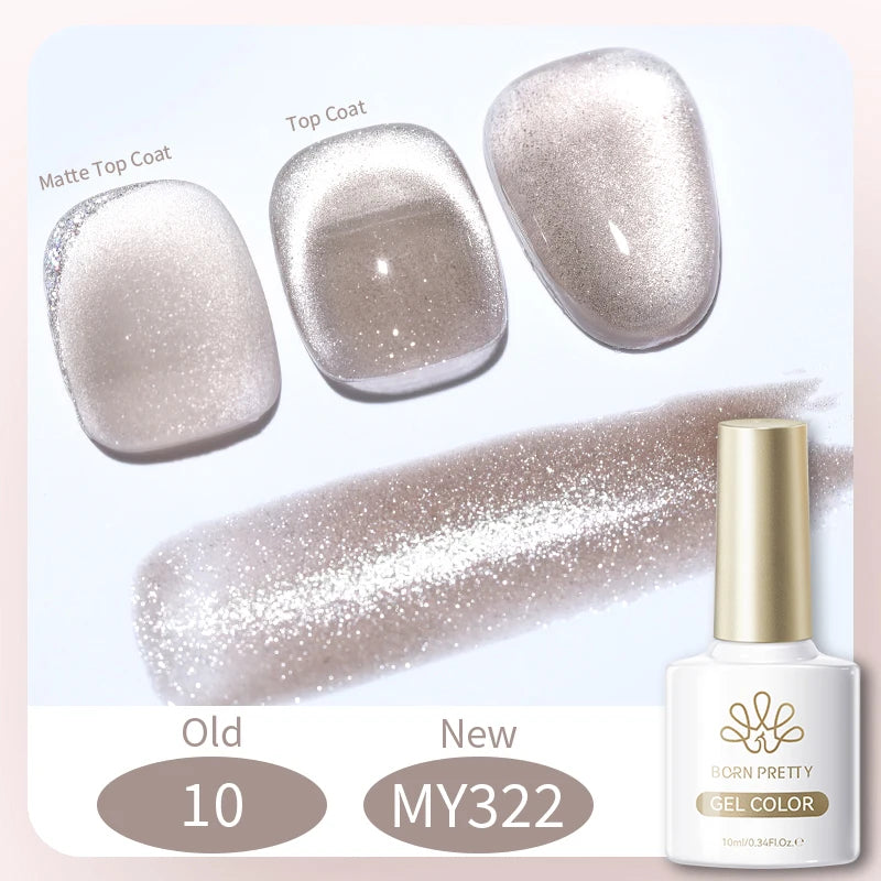 BORN PRETTY 10ml Dark Red Cat Magnetic Gel Nail Polish for Winter Nails DIY Jelly Glass Silver-Light Varnis Semi Permanent