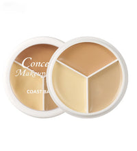 3 Color Concealer Waterproof Long Lasting Foundation Palette Full Coverage Dark Eye Circles Acne Marks Pores Brighten Skin Tone - BlissFully