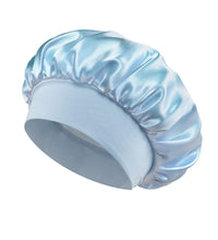 1pcs Soft Silk Satin Lined Bonnet Large Satin Hair Bonnet Household Sleep Shower Cap Hair Wrap Cover for Long Hair Salon Tool - BlissFully