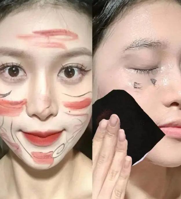 200Pcs Bamboo Charcoal Wet Compress Cotton Pads Disposable Black Makeup Remover Pads Facial Skin Wipe Cleaning Cotton Pads