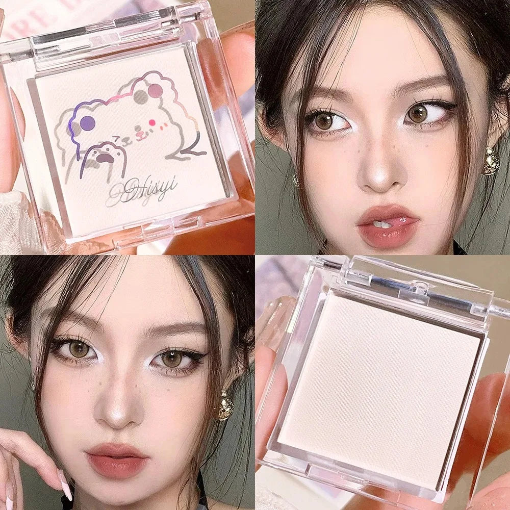 Matte Highlighter Powder in White-Natural 3D Brightening Eyeshadow Long-Lasting Eye Makeup Palette Brighten Face High Gloss