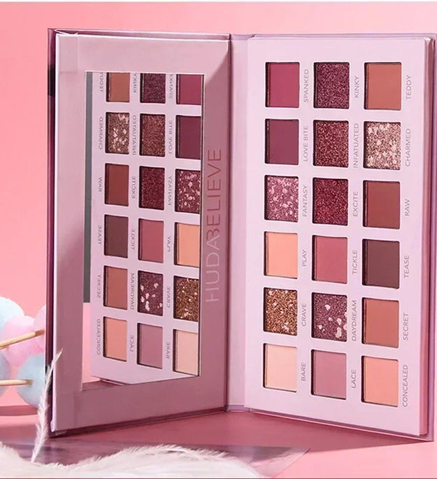 18 Colors Glitter Eyeshadow Palette With Makeup Mirror Pearlescent Matte Shimmer Pigment Nude Long Lasting Eye Shadow Makeup