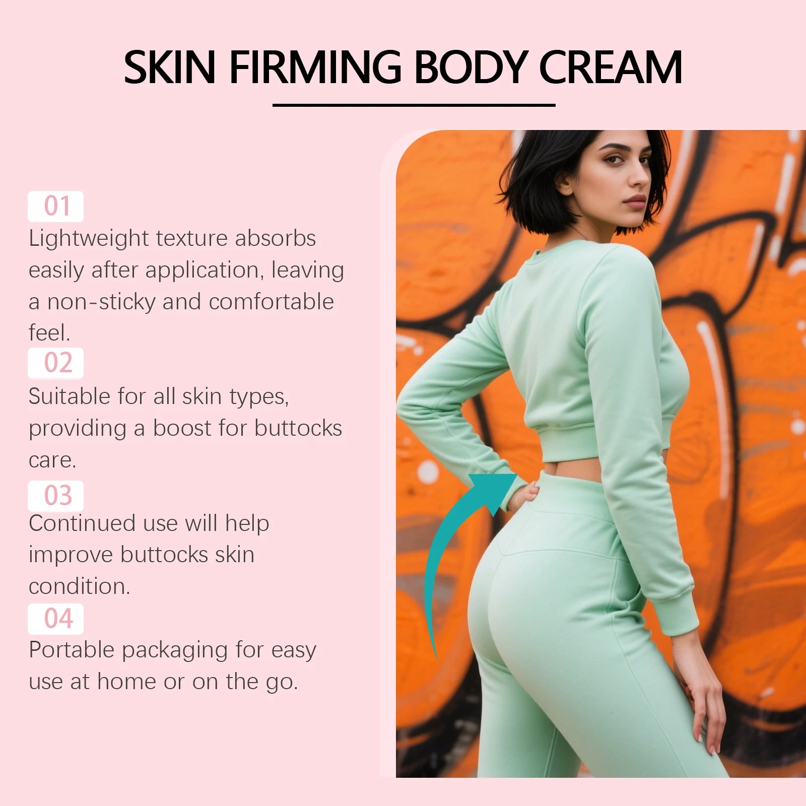 Butt Firming Cream with Collagen and Centella Asiatica for Lifted Shapely Glutes Tightening Body for Cellulite Reduction Smooth