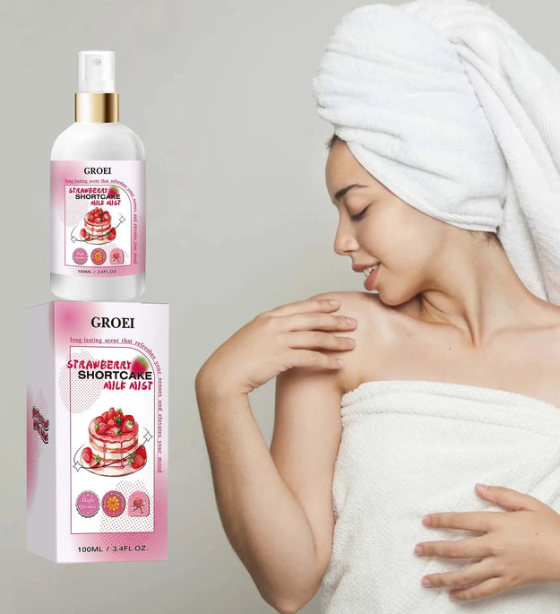 100ml Body Spray Strawberry Shortcake Milk Mist Long Moisturizing Brightening Soothing Body Increase Elasticity Firming Sprsy