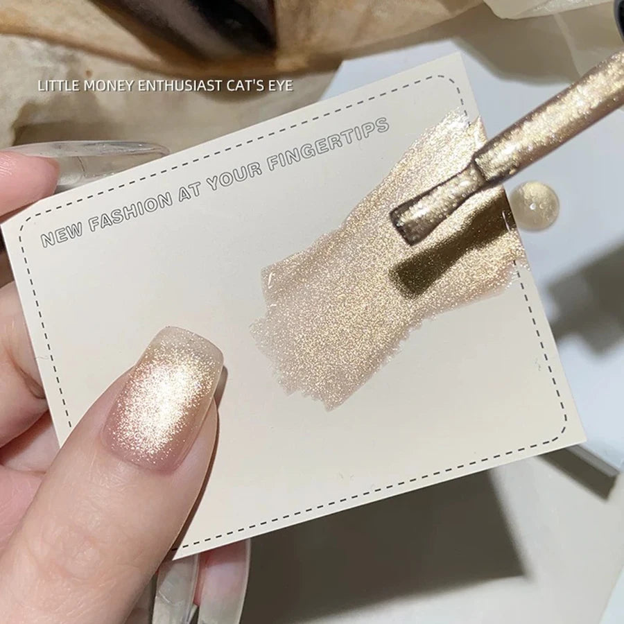 1-8pcs TC Flow Light White Cat Eye Gel Nail Polish Ultra Shine Soak Off UV Gel Mirror Glass Cat Magnet Gel Varnish Nail Supplies