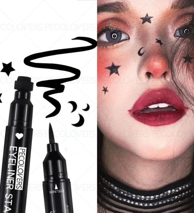 1PC Double-head, Waterproof, Smooth Finish, Quick Eye Makeup, Stamp Eyeliner, Create A Charming Halloween Christmas Eye Makeup