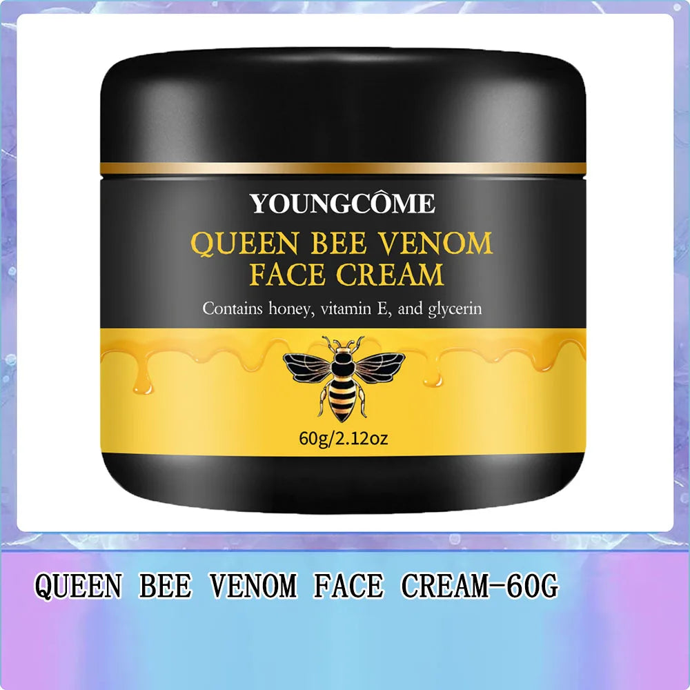 Queen Bee Venom Anti-Aging Face Cream - Collagen Boost & Deep Hydration, Wrinkle Reduction, Day/Night Moisturizer for All Skin - BlissFully