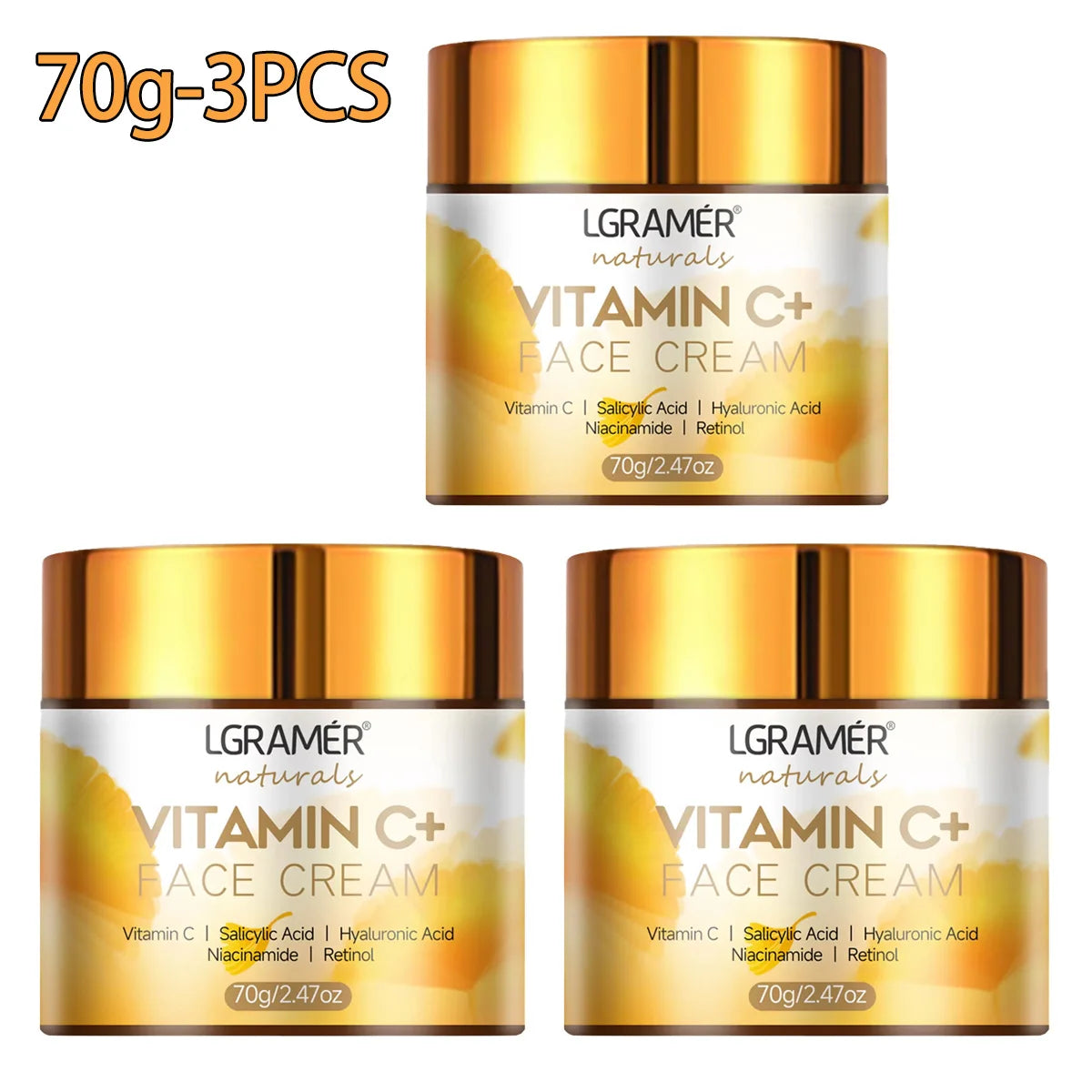 Vitamin C Face Cream Retinol Smooth Wrinkle Moisturizing Firming Hyaluronic Lightening Repairing Smooth Skincare Whitening Cream - BlissFully