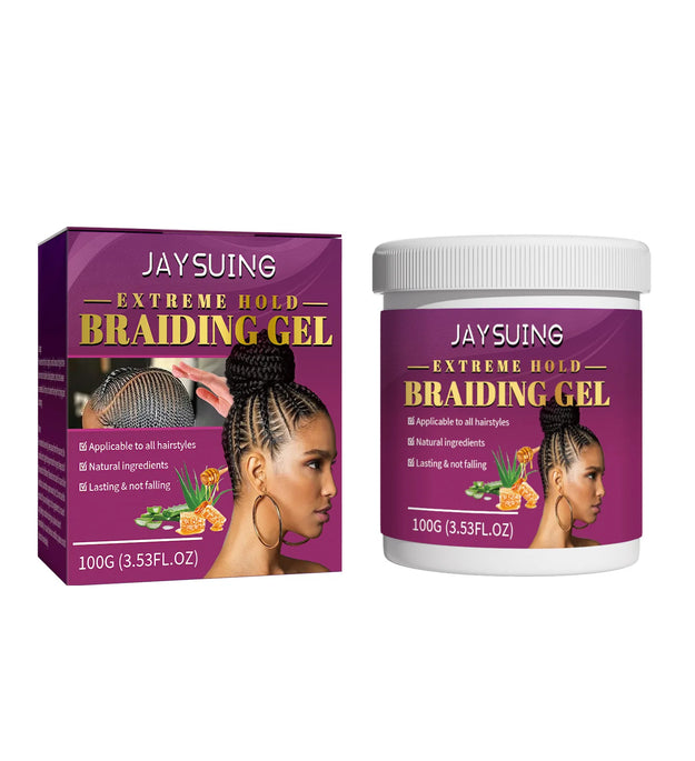 Styling Braiding Gel Wax Strong Hold Pomade Anti-Frizz Smooth Lasting Broken Hair Finishing Shaping Hair Edge Control Cream 100g