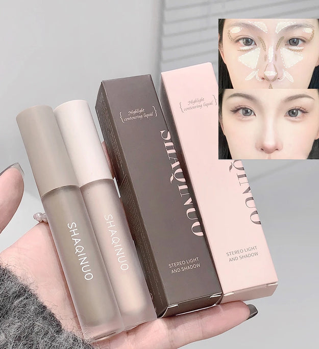 Facial Liquid Contour Stick Concealer Contouring 3D Cement Grey Nose Shadow Cream Brighten Highlighter Bronzer Concealer Makeup