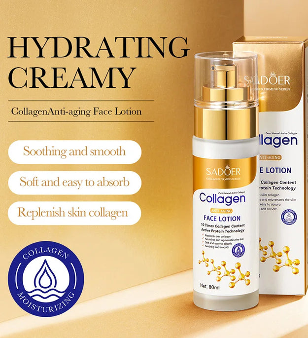 SADOER Collagen Facial Serum Face Lotion Moisturizing Face Emulsion Oil Control Water Replenishment Refreshing Facial Essence - BlissFully
