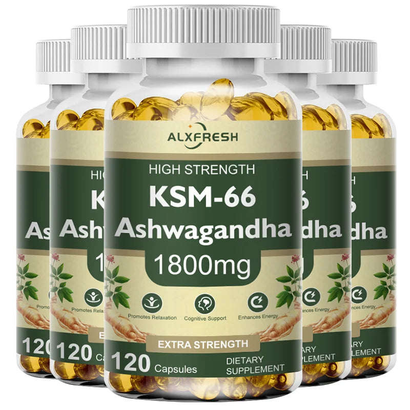 KSM-66 Natural Ashwagandha Capsules Ashwagandha Supplement| 1800mg for Health Support - Plant Based Vegan Gluten-Free - BlissFully