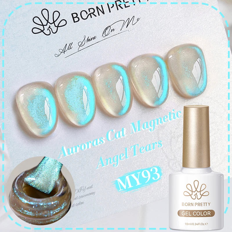 BORN PRETTY 10ml Dark Red Cat Magnetic Gel Nail Polish for Winter Nails DIY Jelly Glass Silver-Light Varnis Semi Permanent