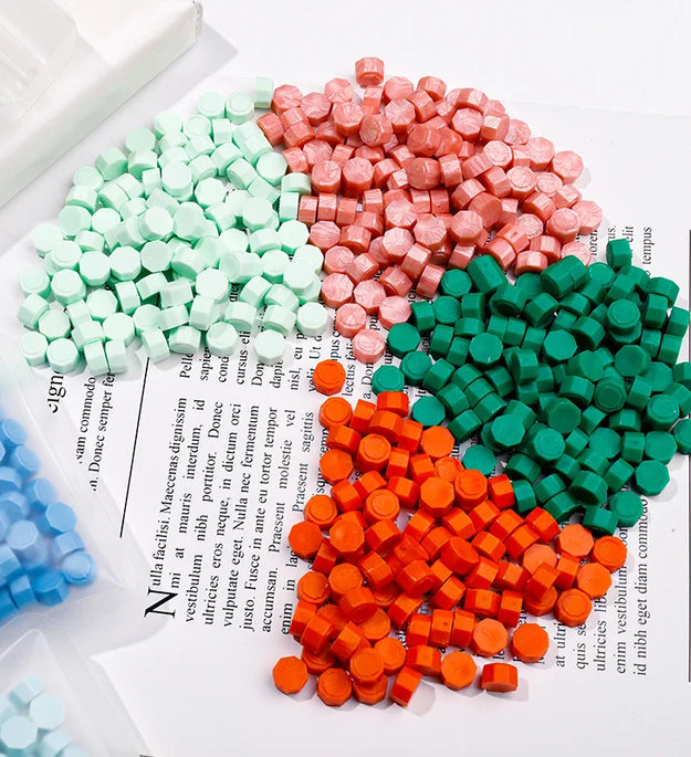 200pcs Octagonal Wax Seal Beads  Small Pack Multi-color for Wax Seals DIY Wax Supplies Wedding Sealing Gift Craft Handmade