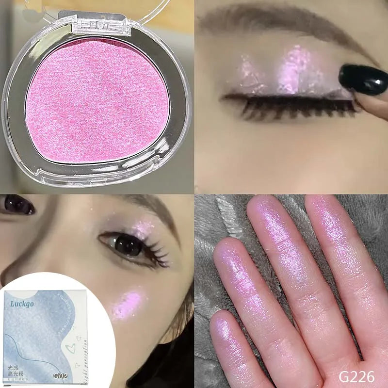 Light Perception Highlighter Powder Makeup Diamond Glitter Highlighter Palette Bright Shiny Illuminator Face Makeup Cosmetics