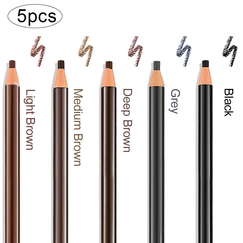 5pcs Professional Microblading Pencil Permanent Eyebrow Pencil Tattoo Waterproof Art Tint Makeup Eye Brow Pen Enhancers Cosmetic