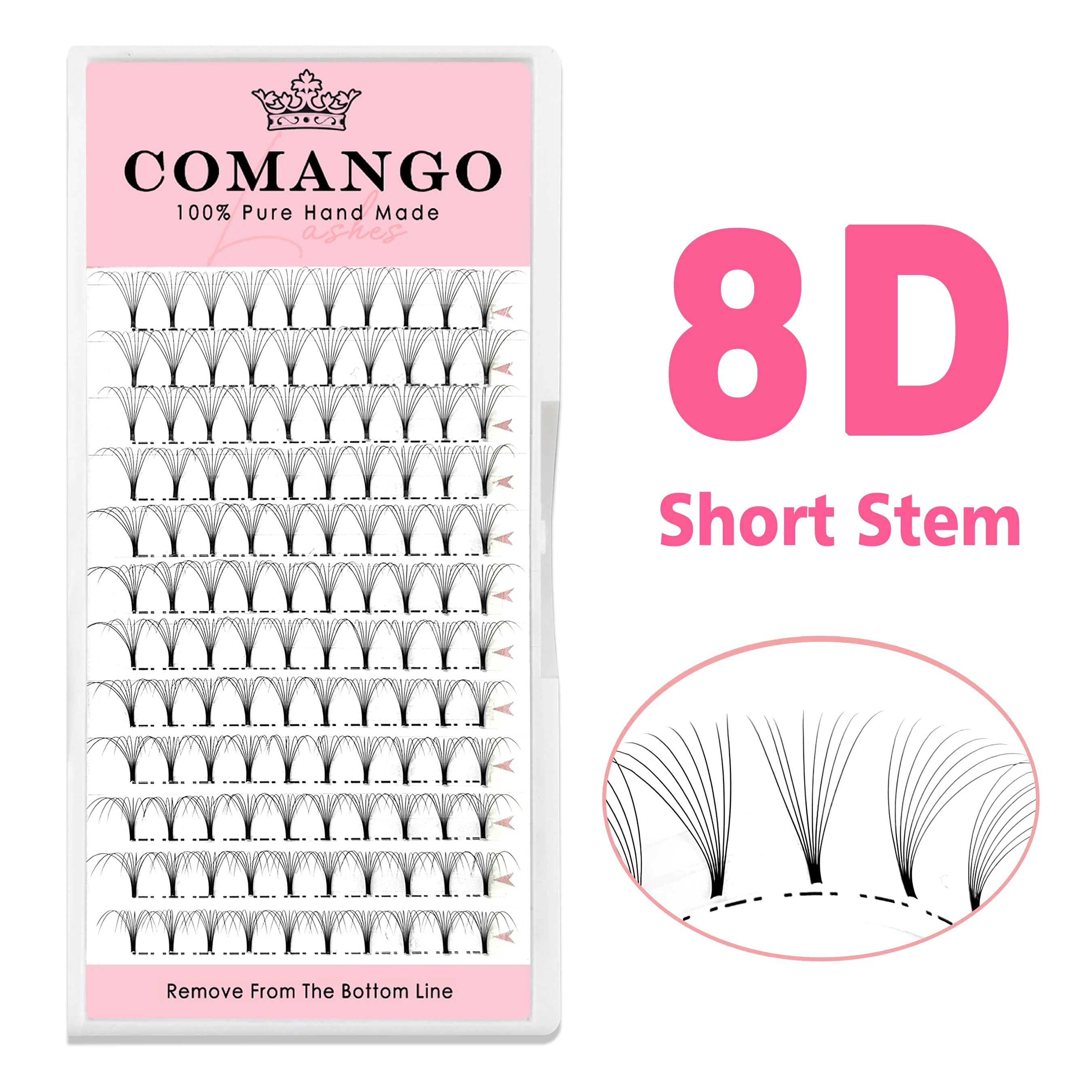 CoMango Premade Volume Fans Short Stem Russian Eyelash Extensions Wide Fans 3D 4D 5D 6D 8D 10D Faux Mink Lashes Wholesale