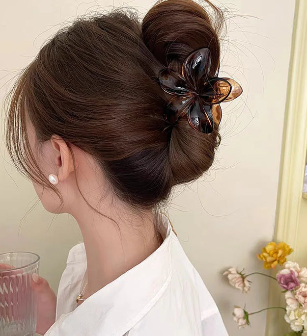 Leopard Print Flower Hair Claw Clips Women Girls Hawaiian Gradient Hairpins Hair accessories Shark Barrettes Sweet Shark Claws