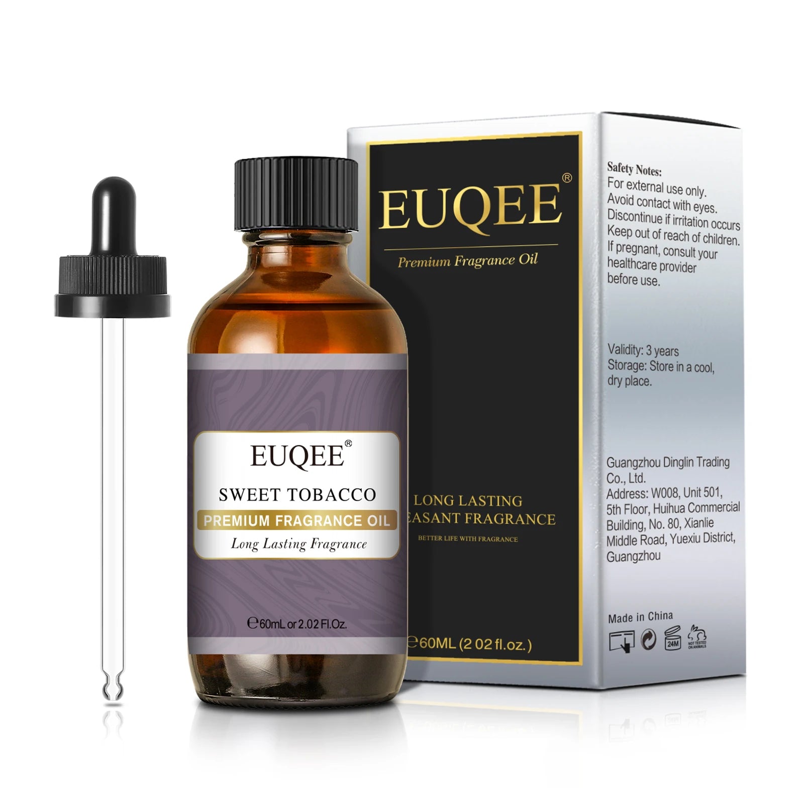 EUQEE 60ml Men's Fragrance Oils with Glass Dropper Leather Dragons Blood Forest Pine Chocolate Aroma Oils For Car Diffusion