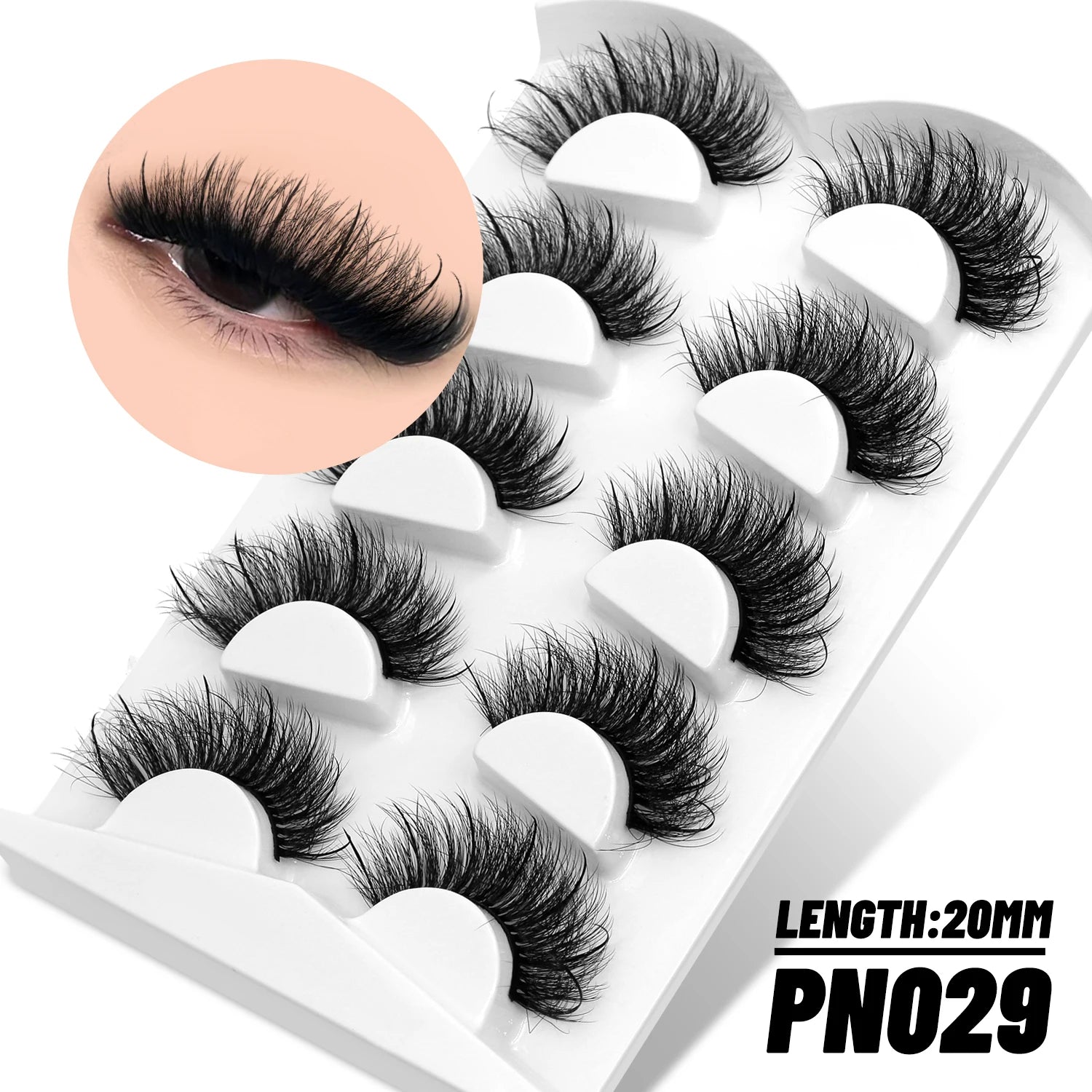 GROINNEYA Fluffy Eyelashes 3D Mink False Lashes Fluffy Soft Cross Manga Lashes Wispy Volume Mink Lashes Dramatic Makeup
