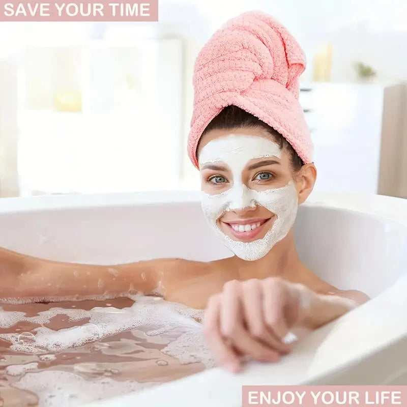 Microfiber Hair Towel Extra Large Wrap Quick Dry Hair Towel Wrap With Elastic Band , Ultra Absorbent Soft Hair Towel Wrap Turban