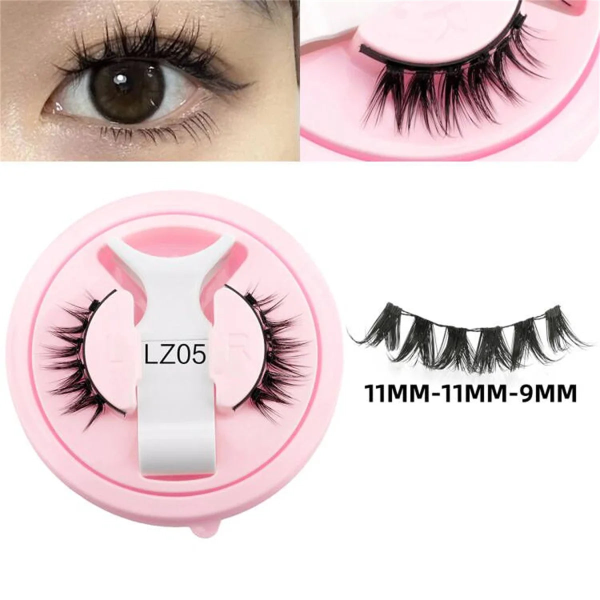 3D Fluffy Mink Magnetic Lashes Kit - 1 Pair Winged Anime Natural False Eyelash Extension No Glue Needed Magnet Band Makeup Tool