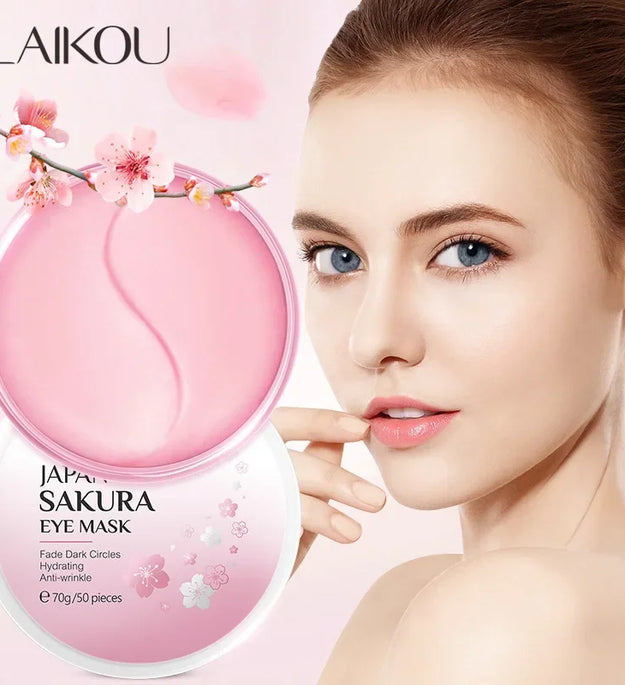 LAIKOU Japan Sakura or Snail  Eye Mask Fade Dark Circles Hydrating Moisturizing Care Eyes Mask Face Care Product