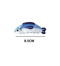 1Pcs Creative Ocean Sardine Hair Clip Cute Shark Texture Ponytail Holder Female Hair Ornament Clip - BlissFully
