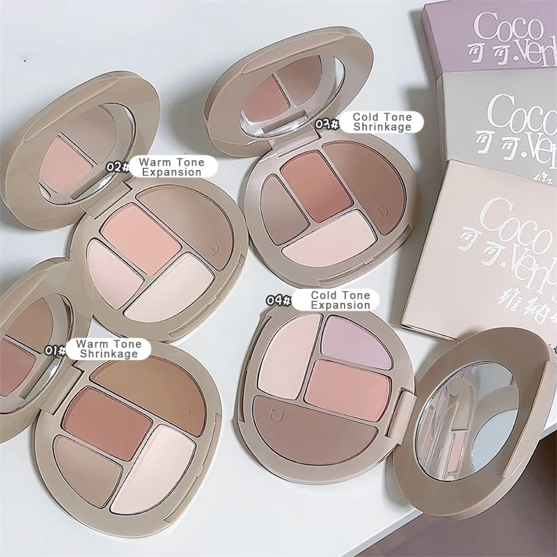 Multifunctional Bronzer Contour Palette Nose Shadow Profile Highlighter Blush Plate Matte Contouring Shading Llluminator Makeup