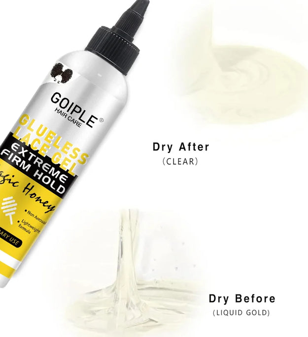 GOIPLE 2fl.oz Washable Glue Less Lace Gel Extreme Firm Hold Fast Drying Natural Wig Formula Adhesive for Temporary Use