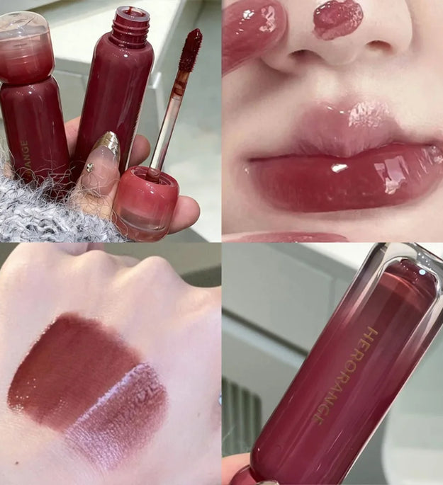 Smoked Grape Purple Red Lip Glaze Mirror Water Lip Gloss Moisturizing Liquid Lipstick Clear Tint Women Korean Makeup Cosmetics