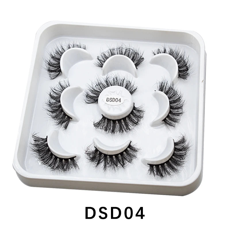 New 5 pairs 8-25mm Natural 3D Lashes Lash Extension Supplies Makeup Kit Mink Lashes Extension Mink Magnetic Eyelashes