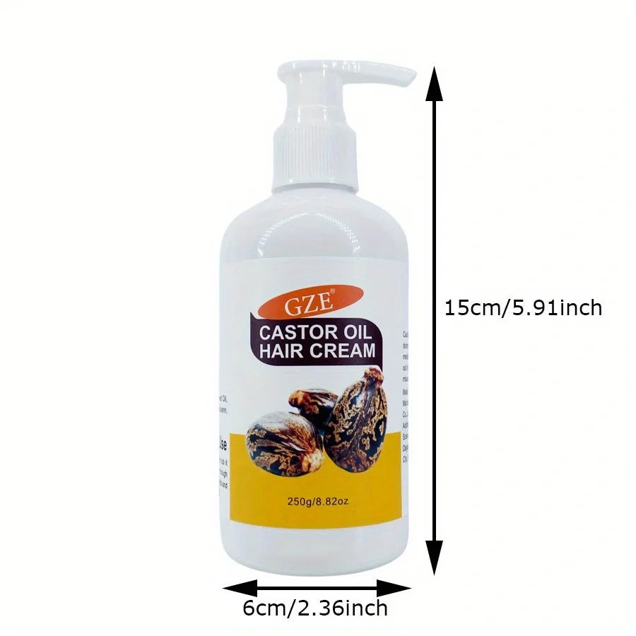 GZE Castor Oil Hair Cream Deep Conditioning Strong Hair For Frizzy Dry Hair