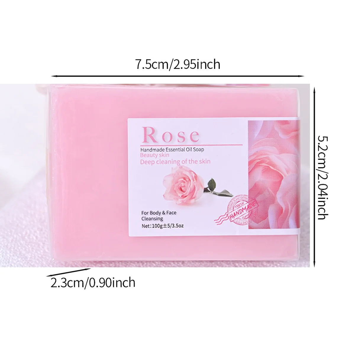 100g Hot Selling Products Rose Oil Handmade Glycerin Soap Bar Body Face Soap Deep Cleans Whitening Soap with Lavender