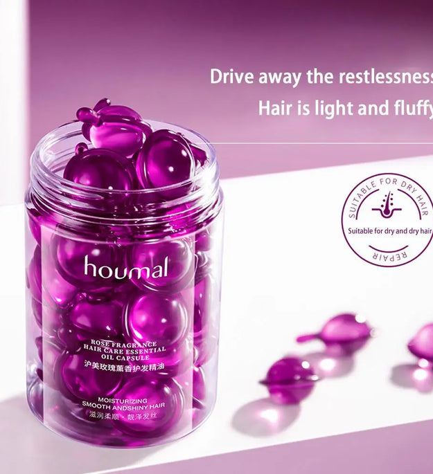 Hair Styling Serum for Frizzy & Dry Hair Rose Essence Oil Capsules  Leave-in Anti Frizz Conditioner Repairs Dry, Damaged Hair