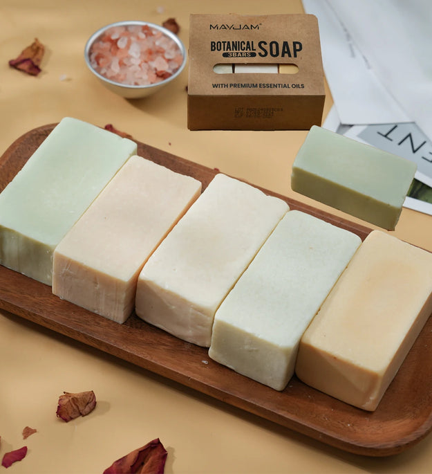 Handmade Soap Gift Set 3 Pack of Essential Oil Soap Chamomile Tea tree Lemongrass Frankincense Clary Sage Scented Soap Cleaning